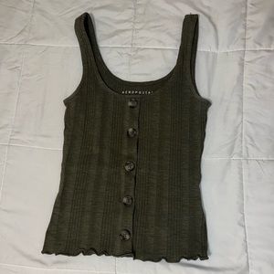 Aeropostale Women’s XS Green crop top with buttons